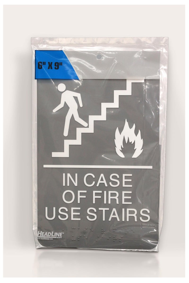 HeadLine ADA Plastic Fire Use Stairs Sign - Image 3